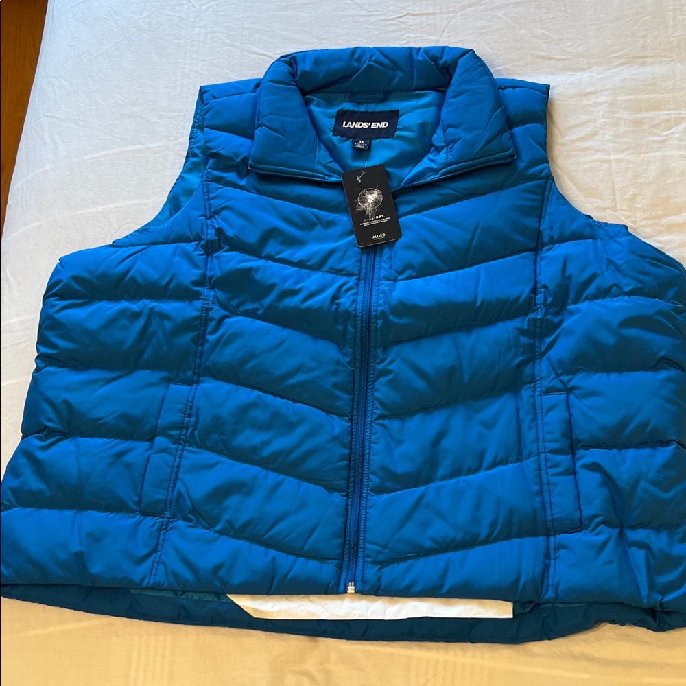Lands' End Women’s Free Borea Blue Down Puffer Vest